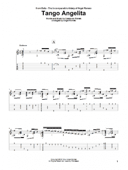page one of Tango Angelita (Solo Guitar)