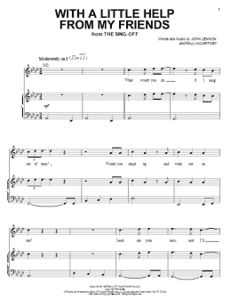 page one of With A Little Help From My Friends (Piano, Vocal & Guitar Chords (Right-Hand Melody))