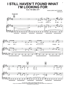 page one of I Still Haven't Found What I'm Looking For (Piano, Vocal & Guitar Chords (Right-Hand Melody))