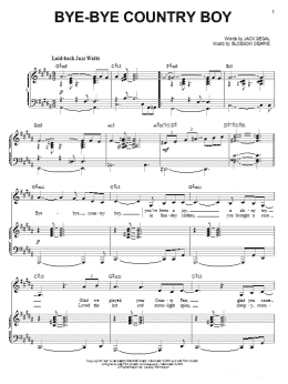 page one of Bye-Bye Country Boy (Piano, Vocal & Guitar Chords (Right-Hand Melody))