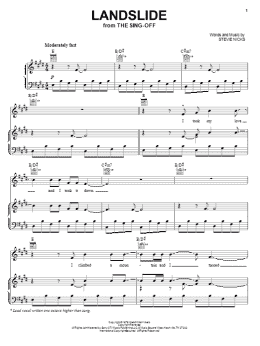 page one of Landslide (from The Sing-Off) (Piano, Vocal & Guitar Chords (Right-Hand Melody))
