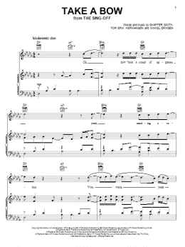 page one of Take A Bow (Piano, Vocal & Guitar Chords (Right-Hand Melody))