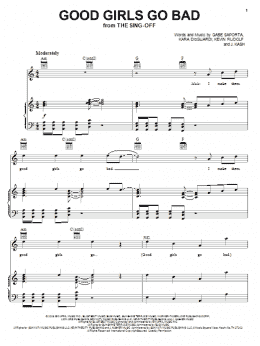 page one of Good Girls Go Bad (Piano, Vocal & Guitar Chords (Right-Hand Melody))