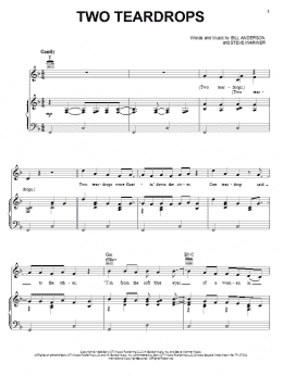 page one of Two Teardrops (Piano, Vocal & Guitar Chords (Right-Hand Melody))