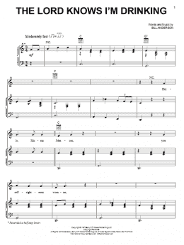 page one of The Lord Knows I'm Drinking (Piano, Vocal & Guitar Chords (Right-Hand Melody))