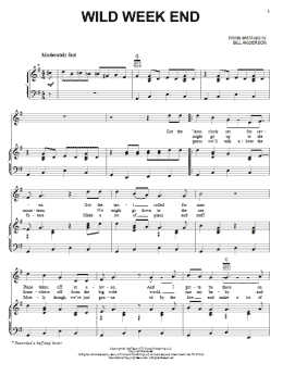 page one of Wild Week End (Piano, Vocal & Guitar Chords (Right-Hand Melody))