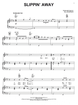 page one of Slippin' Away (Piano, Vocal & Guitar Chords (Right-Hand Melody))