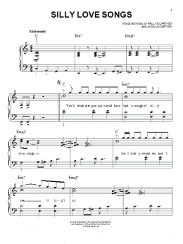 page one of Silly Love Songs (Easy Piano)