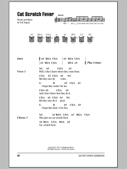 page one of Cat Scratch Fever (Guitar Chords/Lyrics)