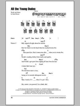 page one of All The Young Dudes (Guitar Chords/Lyrics)