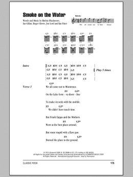 page one of Smoke On The Water (Guitar Chords/Lyrics)