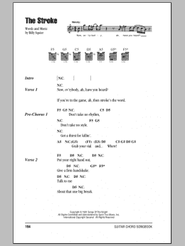 page one of The Stroke (Guitar Chords/Lyrics)