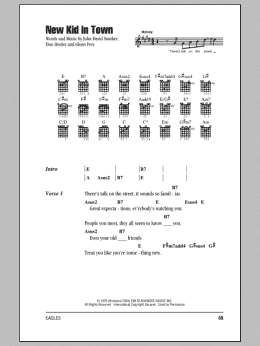page one of New Kid In Town (Guitar Chords/Lyrics)