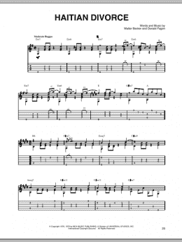 page one of Haitian Divorce (Solo Guitar)