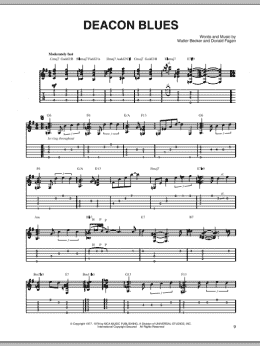 page one of Deacon Blues (Solo Guitar)