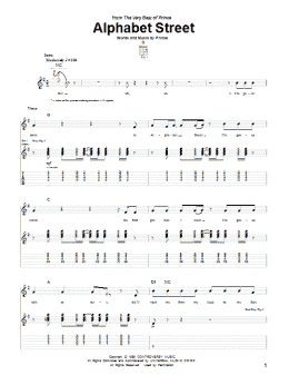 page one of Alphabet Street (Guitar Tab)