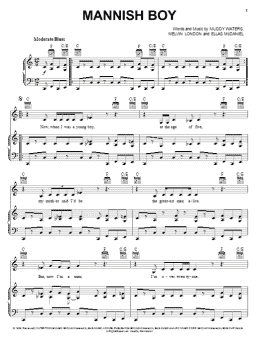 page one of Mannish Boy (Piano, Vocal & Guitar Chords (Right-Hand Melody))
