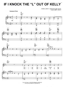 page one of If I Knock The 'L' Out Of Kelly (Piano, Vocal & Guitar Chords (Right-Hand Melody))