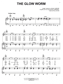 page one of The Glow Worm (Piano, Vocal & Guitar Chords (Right-Hand Melody))