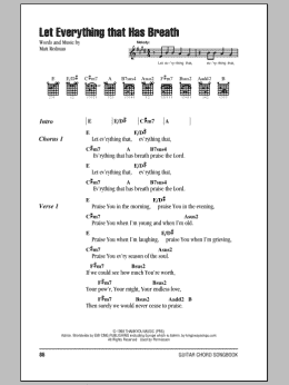page one of Let Everything That Has Breath (Guitar Chords/Lyrics)