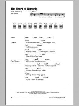 page one of The Heart Of Worship (Guitar Chords/Lyrics)