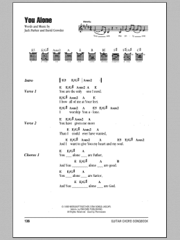 page one of You Alone (Guitar Chords/Lyrics)