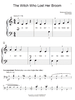 page one of The Witch Who Lost Her Broom (Educational Piano)