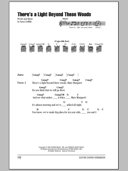 page one of There's A Light Beyond These Woods (Guitar Chords/Lyrics)