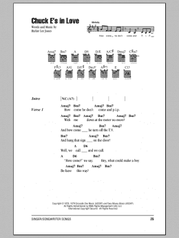 page one of Chuck E's In Love (Guitar Chords/Lyrics)