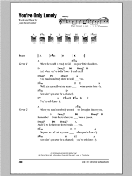 page one of You're Only Lonely (Guitar Chords/Lyrics)