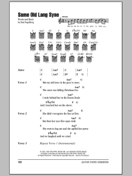 page one of Same Old Lang Syne (Guitar Chords/Lyrics)