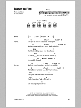 page one of Closer To Fine (Guitar Chords/Lyrics)