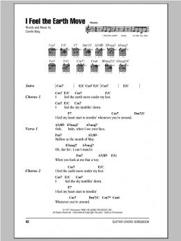 page one of I Feel The Earth Move (Guitar Chords/Lyrics)