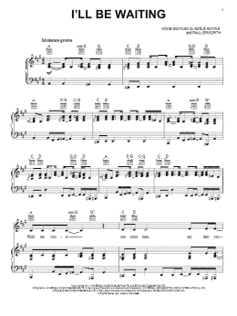 page one of I'll Be Waiting (Piano, Vocal & Guitar Chords (Right-Hand Melody))
