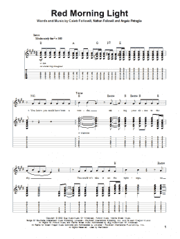 page one of Red Morning Light (Guitar Tab (Single Guitar))