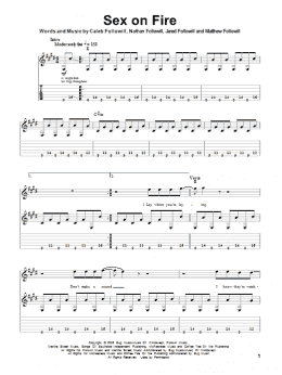 page one of Sex On Fire (Guitar Tab (Single Guitar))