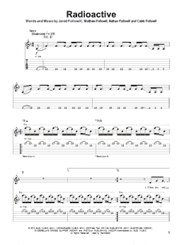 page one of Radioactive (Guitar Tab (Single Guitar))