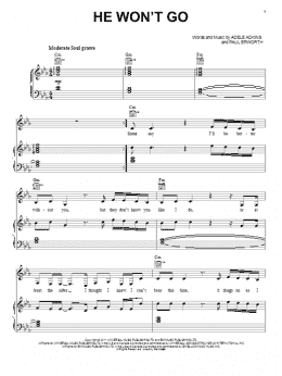 page one of He Won't Go (Piano, Vocal & Guitar Chords (Right-Hand Melody))