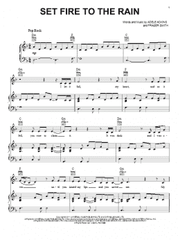 page one of Set Fire To The Rain (Piano, Vocal & Guitar Chords (Right-Hand Melody))