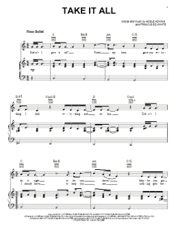 page one of Take It All (Piano, Vocal & Guitar Chords (Right-Hand Melody))