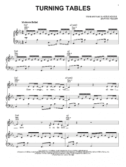 page one of Turning Tables (Piano, Vocal & Guitar Chords (Right-Hand Melody))