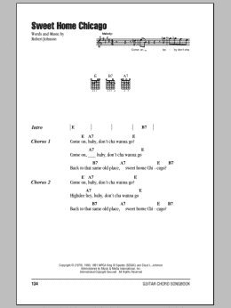 page one of Sweet Home Chicago (Guitar Chords/Lyrics)