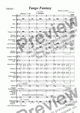 page one of Tango Fantasy (wind band)