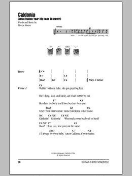 page one of Caldonia (What Makes Your Big Head So Hard?) (Guitar Chords/Lyrics)