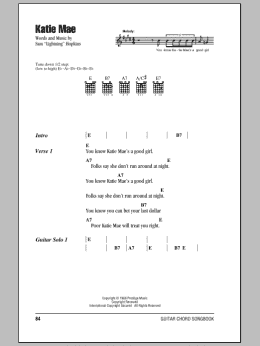page one of Katie Mae (Guitar Chords/Lyrics)