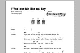 page one of If You Love Me Like You Say (Guitar Chords/Lyrics)