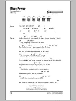 page one of Blues Power (Guitar Chords/Lyrics)