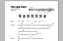 page one of Five Long Years (Guitar Chords/Lyrics)