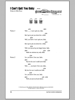 page one of I Can't Quit You Baby (Guitar Chords/Lyrics)