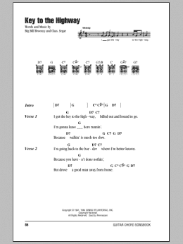 page one of Key To The Highway (Guitar Chords/Lyrics)